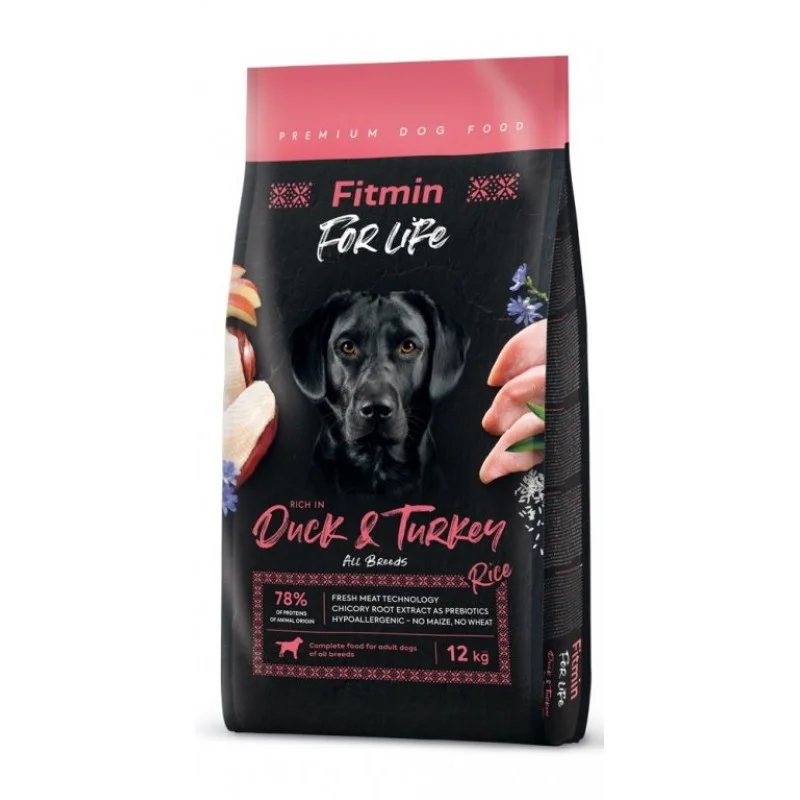 Fitmin For Life, утка, индейка, 12 кг