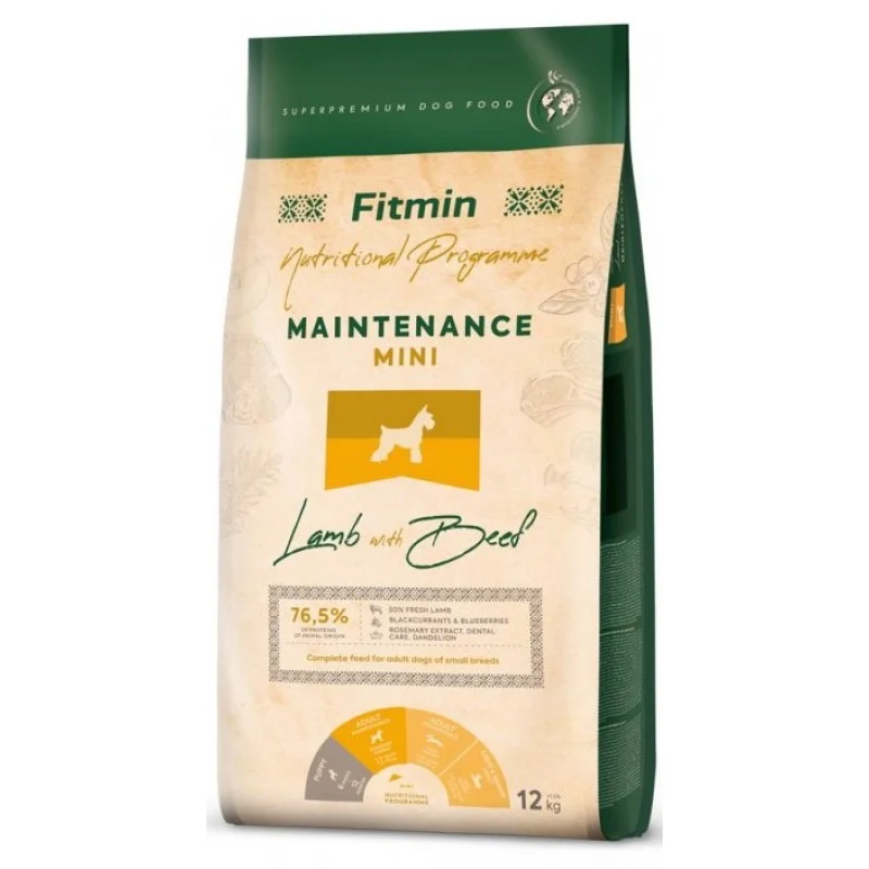 Fitmin Mini Maintenance, ягнёнок, говядина, 12 кг