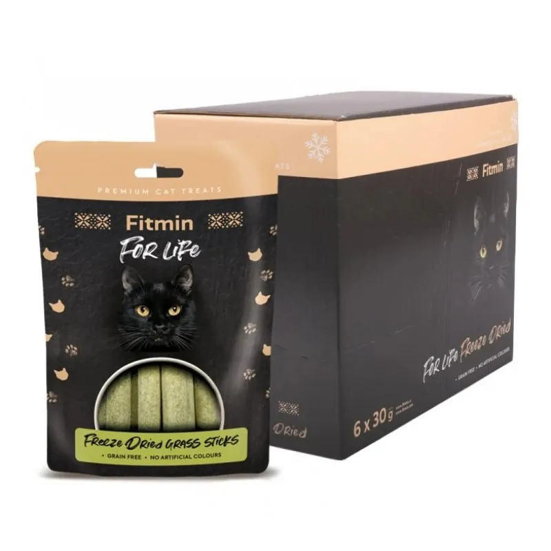 Fitmin For Life Cat freeze dried grass sticks 30g