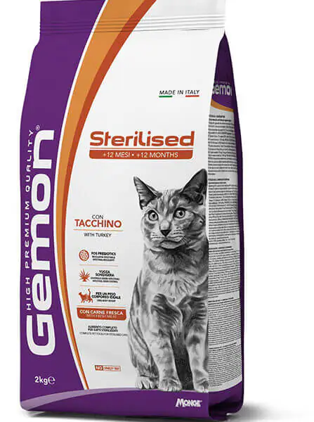Gemon Sterilised, индейка, 7 кг