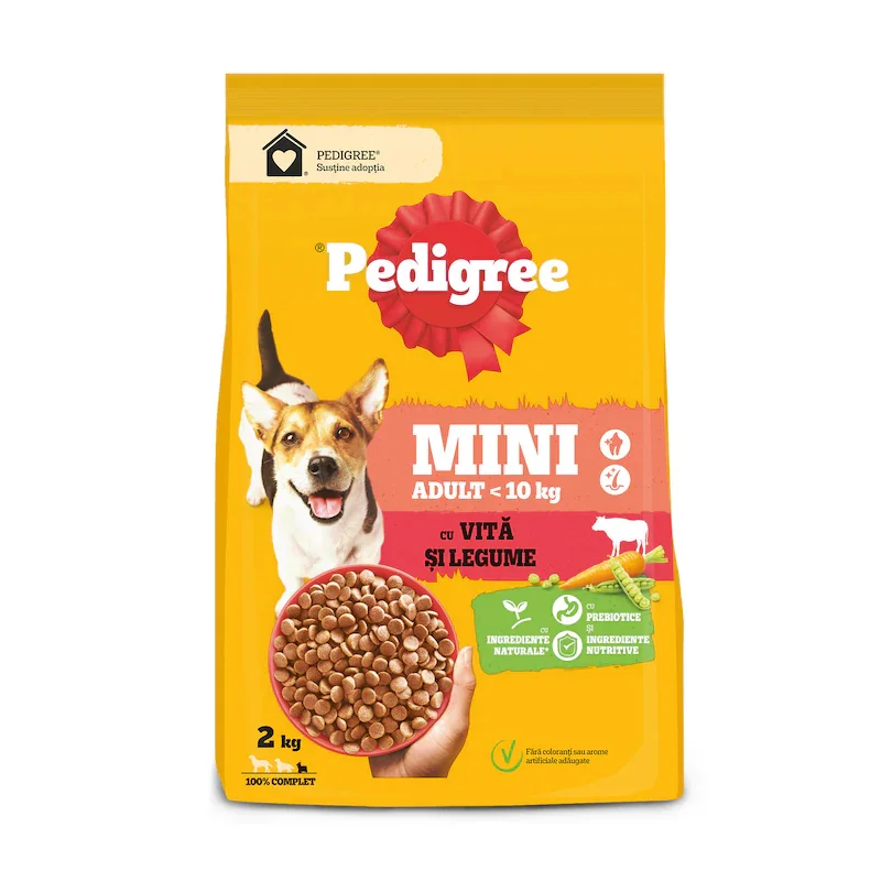 Pedigree Adult Mini для взрослых собак мелких пород с говядиной и овощами, 2 кг
