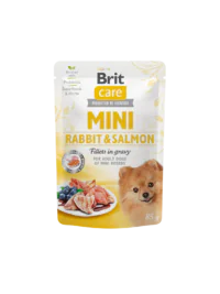 Brit Care Mini влажный корм с кроликом с лососем в соусе 85 гр