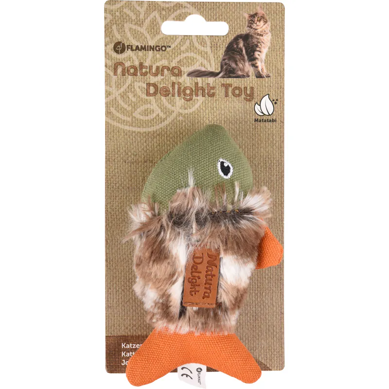 Flamingo Natura Delight, игрушка-рыбка с мататаби для кошек, 13 см