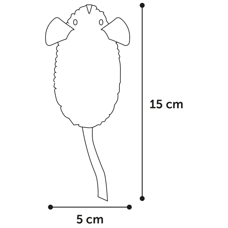 Flamingo Suava, игрушка-мышка с кошачьей мятой для кошек, 15 см, в ассортименте