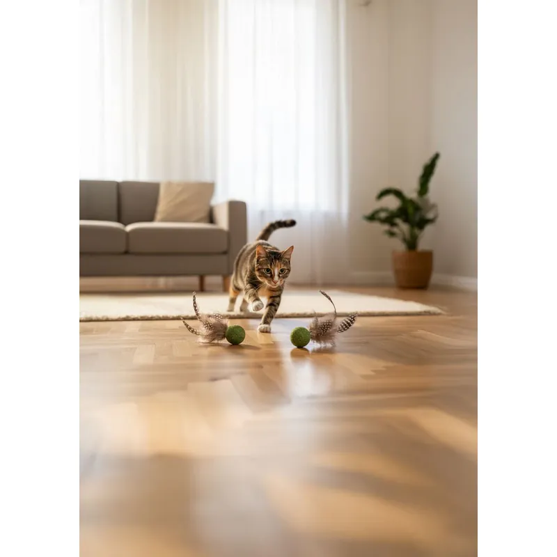 Flamingo Katti, шарик из кошачьей мяты с перьями для кошек, 9,5 см