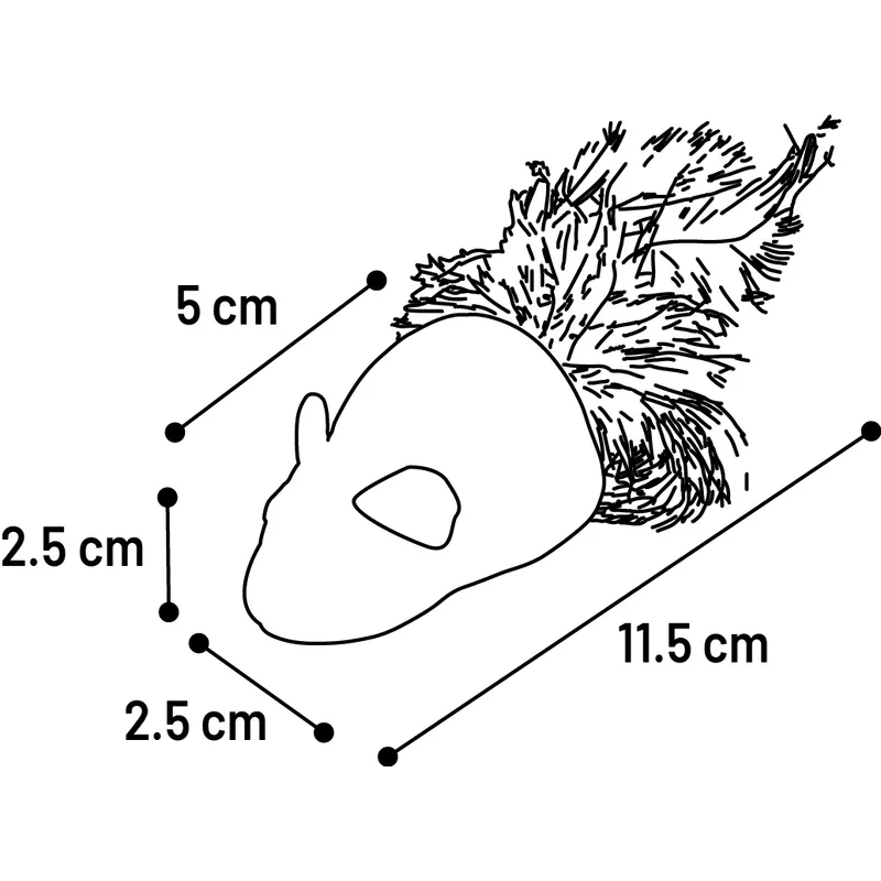 Flamingo Katti, мышка из кошачьей мяты с перьями для кошек, 11,5 см