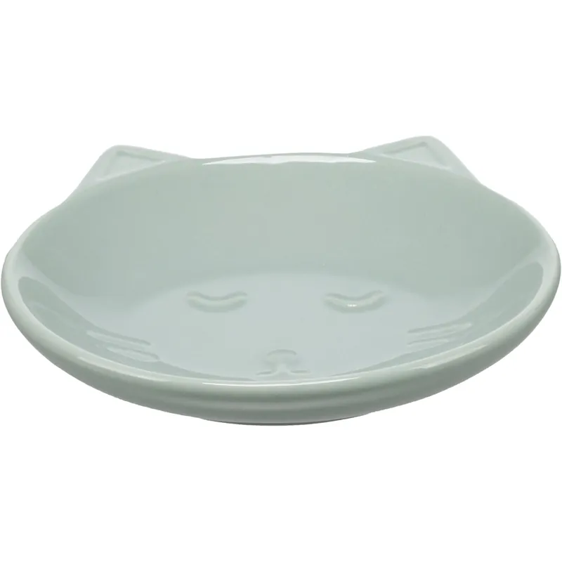 Flamingo Cena Oval, миска керамическая для кошек, 135 мл, зелёная