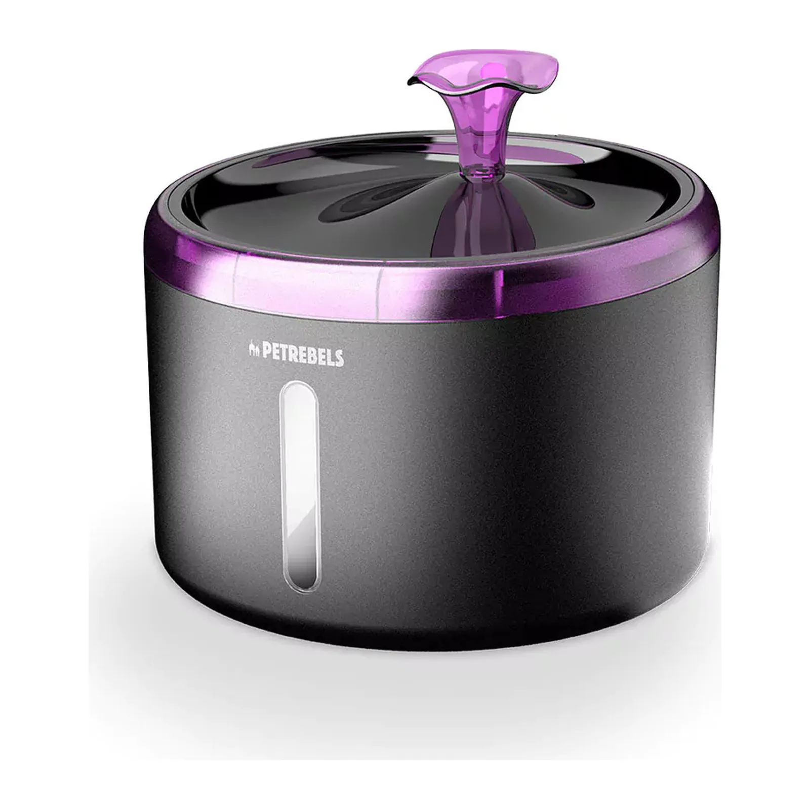 Petrebels Spring 20, fântână de apă pentru pisici cu iluminare LED, negru