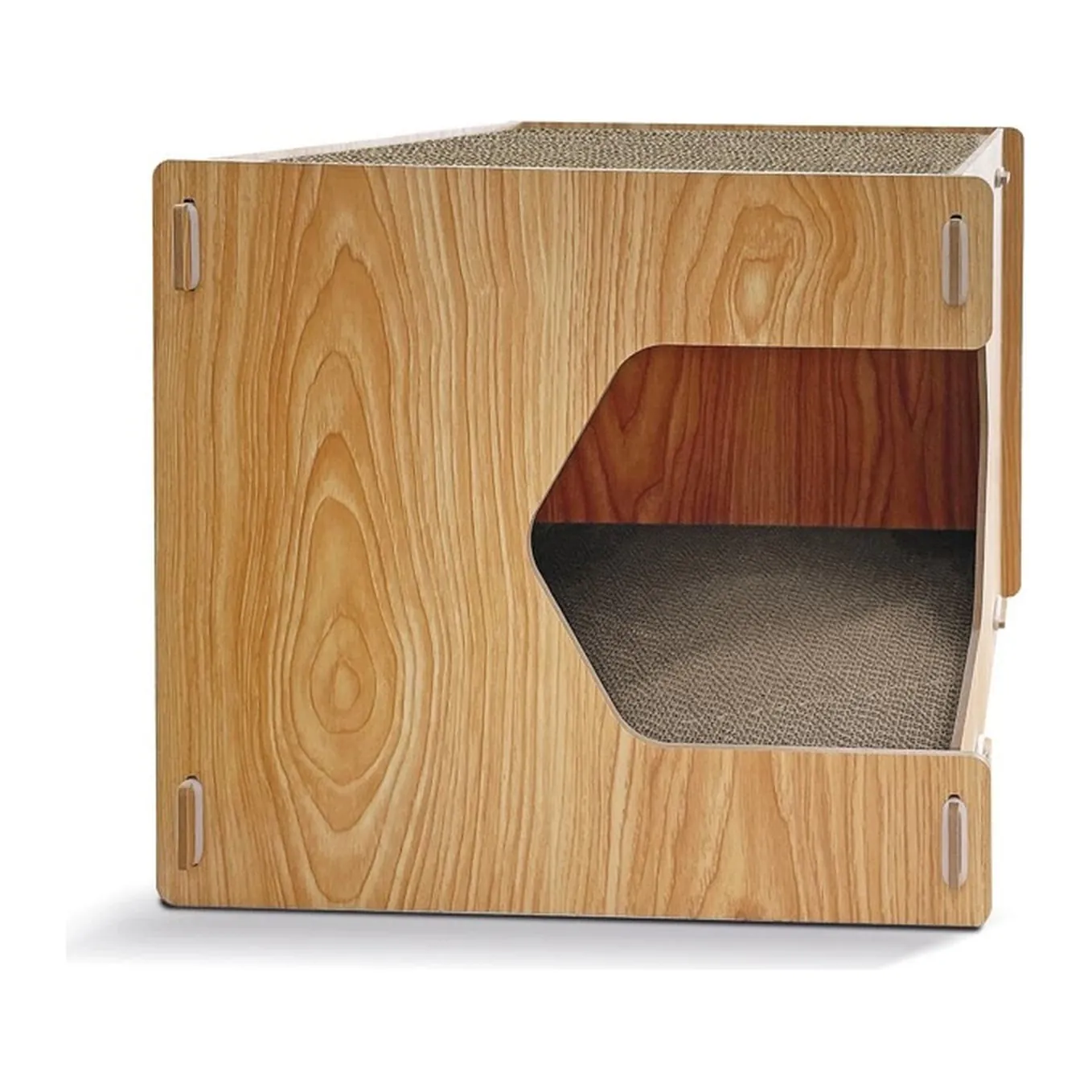 Record Loft, домик-когтеточка из картона и МДФ для кошек, 40×40×35 см