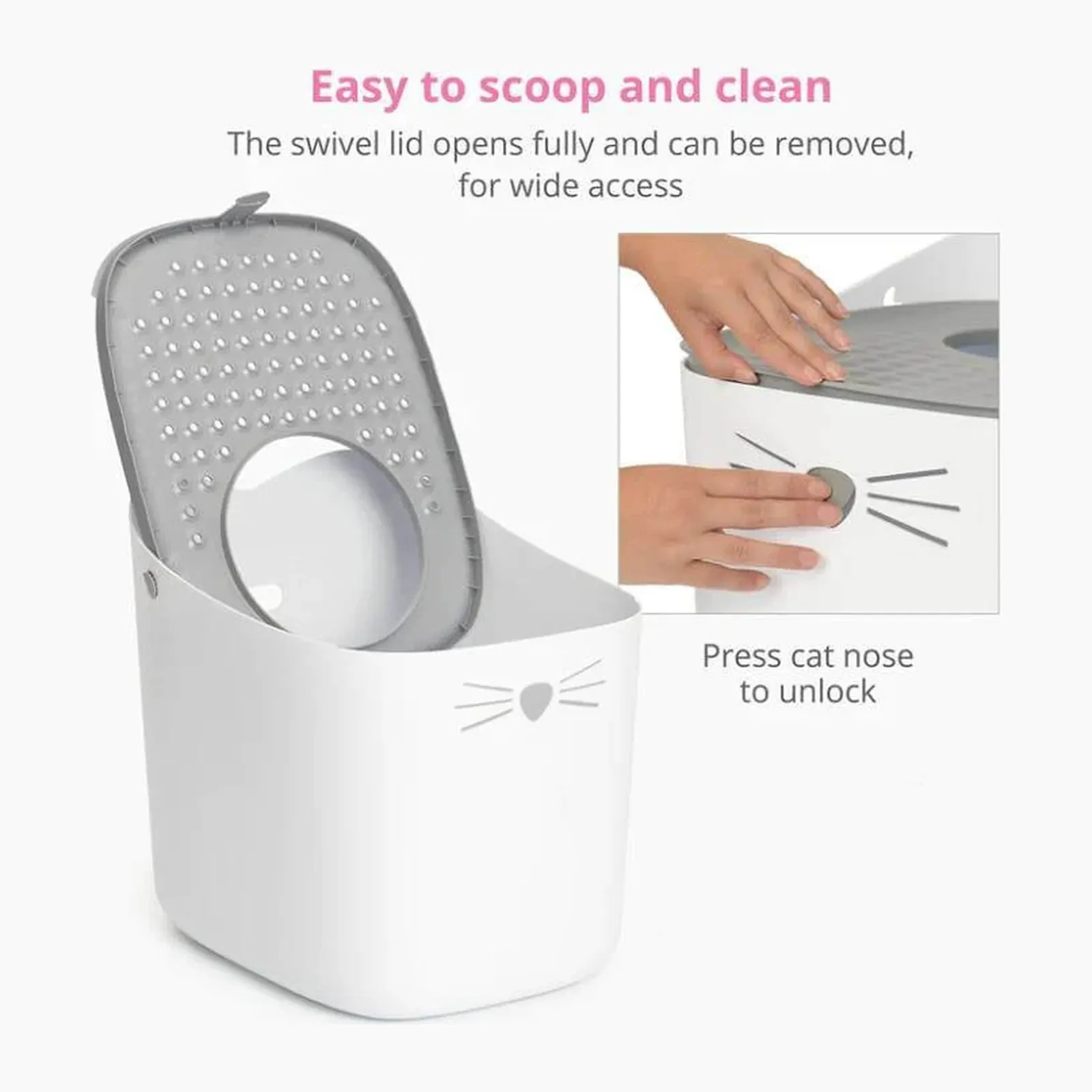Catit PIXI Litter Box, закрытый туалет для кошек с верхним входом