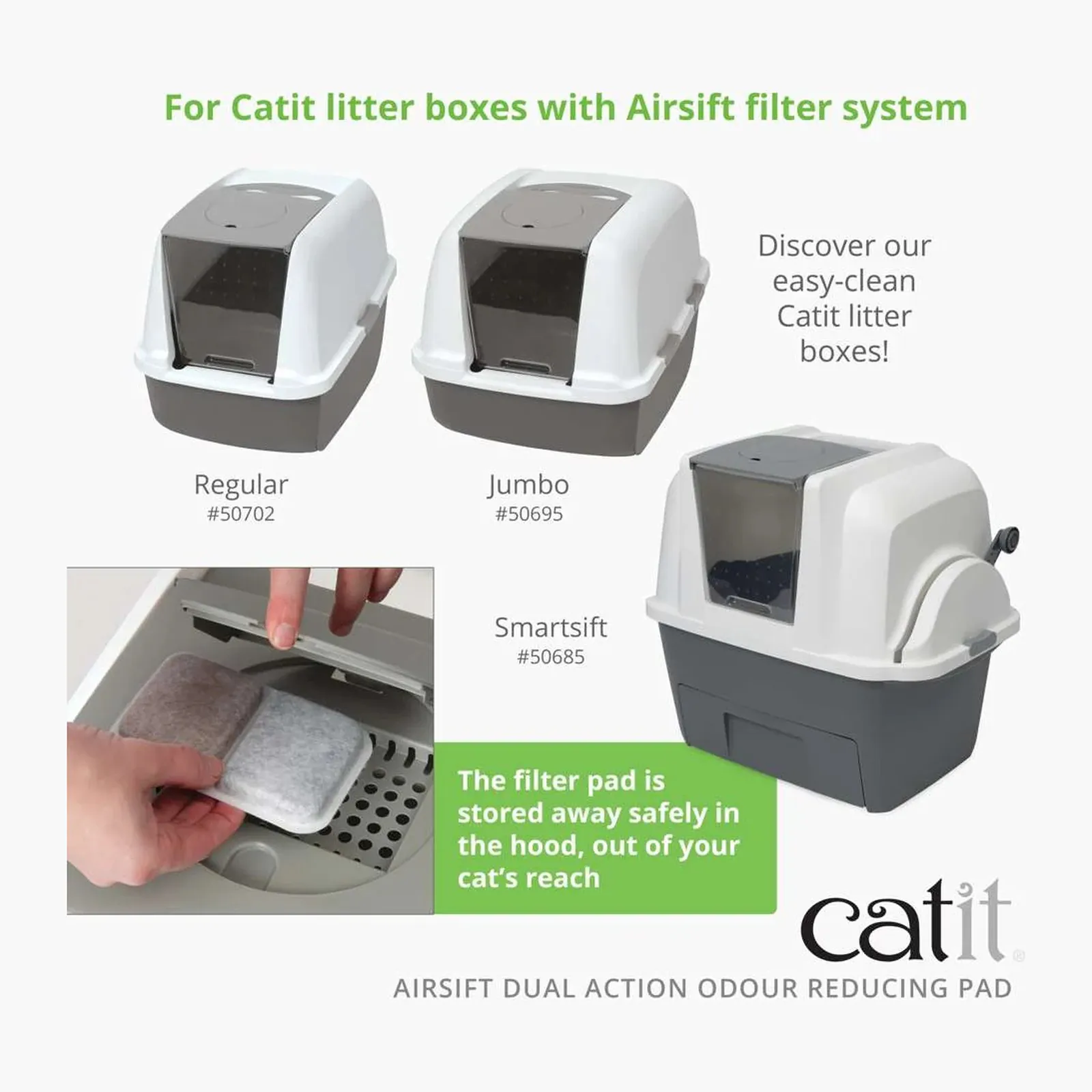 Catit Airsift Dual Action, сменный фильтр от запаха для кошачьего туалета, 2 шт.