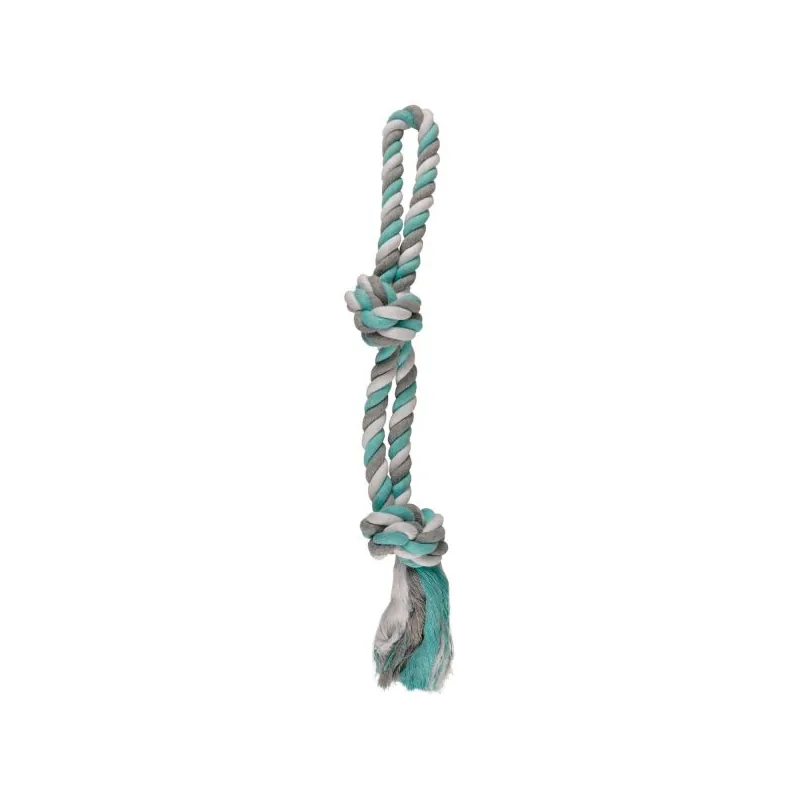 Игрушка-канат Pull Rope с 2 узлами, мятный/белый/серый