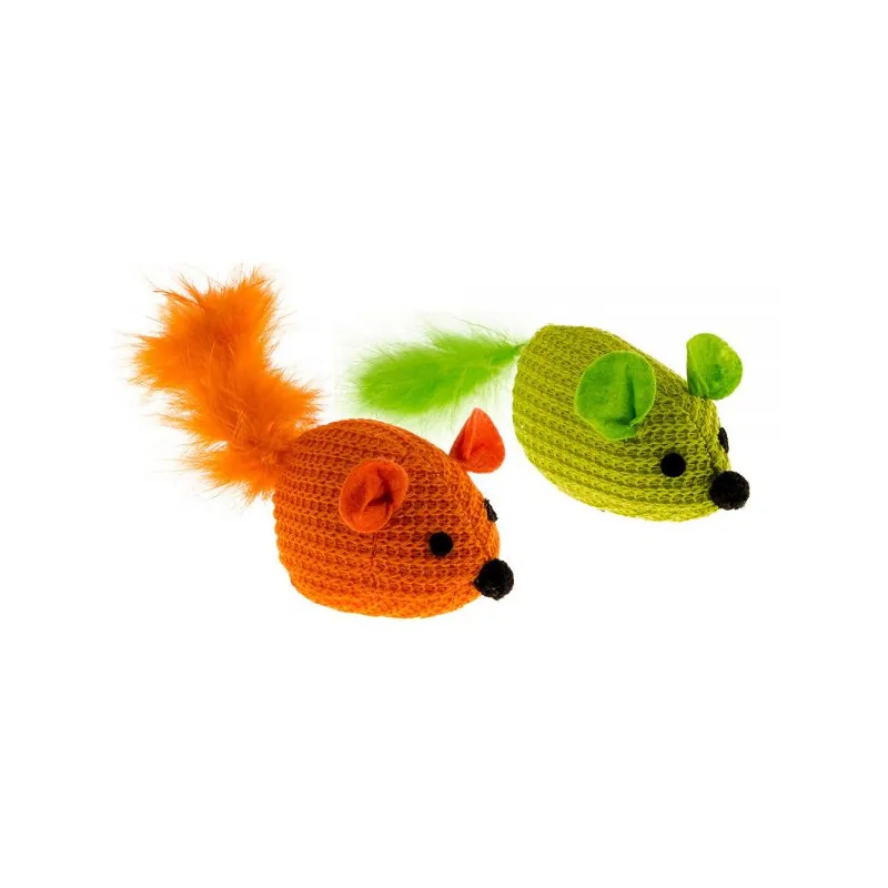Игрушка для кошек мышка с перьями
