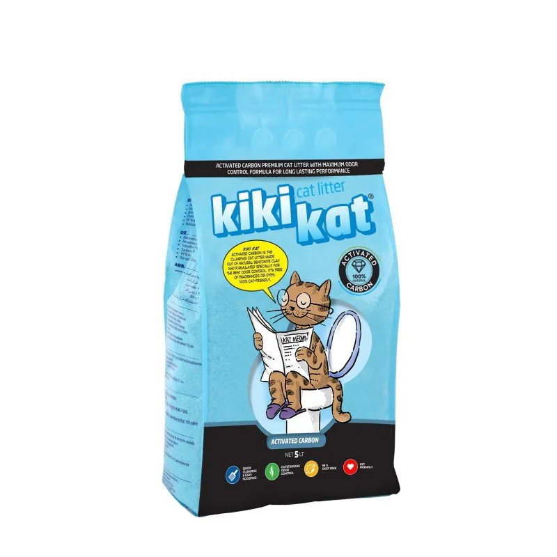 Kikikat, наполнитель бентонитовый, активированный уголь, 5 л