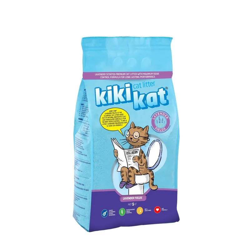 Kikikat, наполнитель бентонитовый, лаванда, 5 л