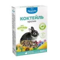 Коктейль для кроликов 500 г, премиум-корм с травами и фруктами, Природа