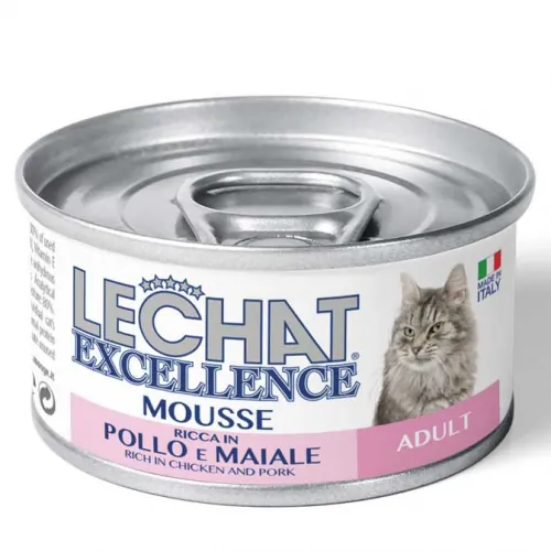 LeChat Excellence Mousse Adult, pui, porc, mousse, 85 g