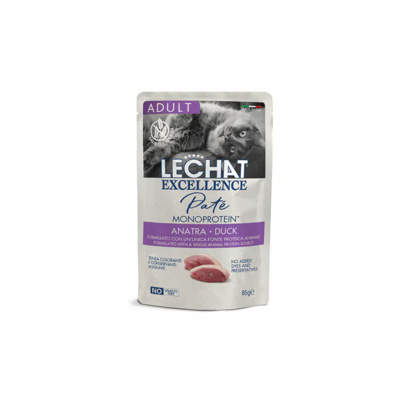 LeChat Excellence Adult Monoprotein, утка, паштет, 85 г