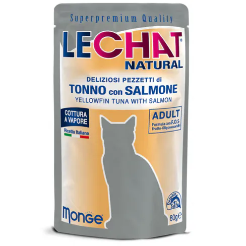 LeChat Natural Pouch, somon, ton, 80 g