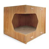 Record Loft, căsuță cu zgârietoare din carton și MDF pentru pisici, 40×40×35 cm