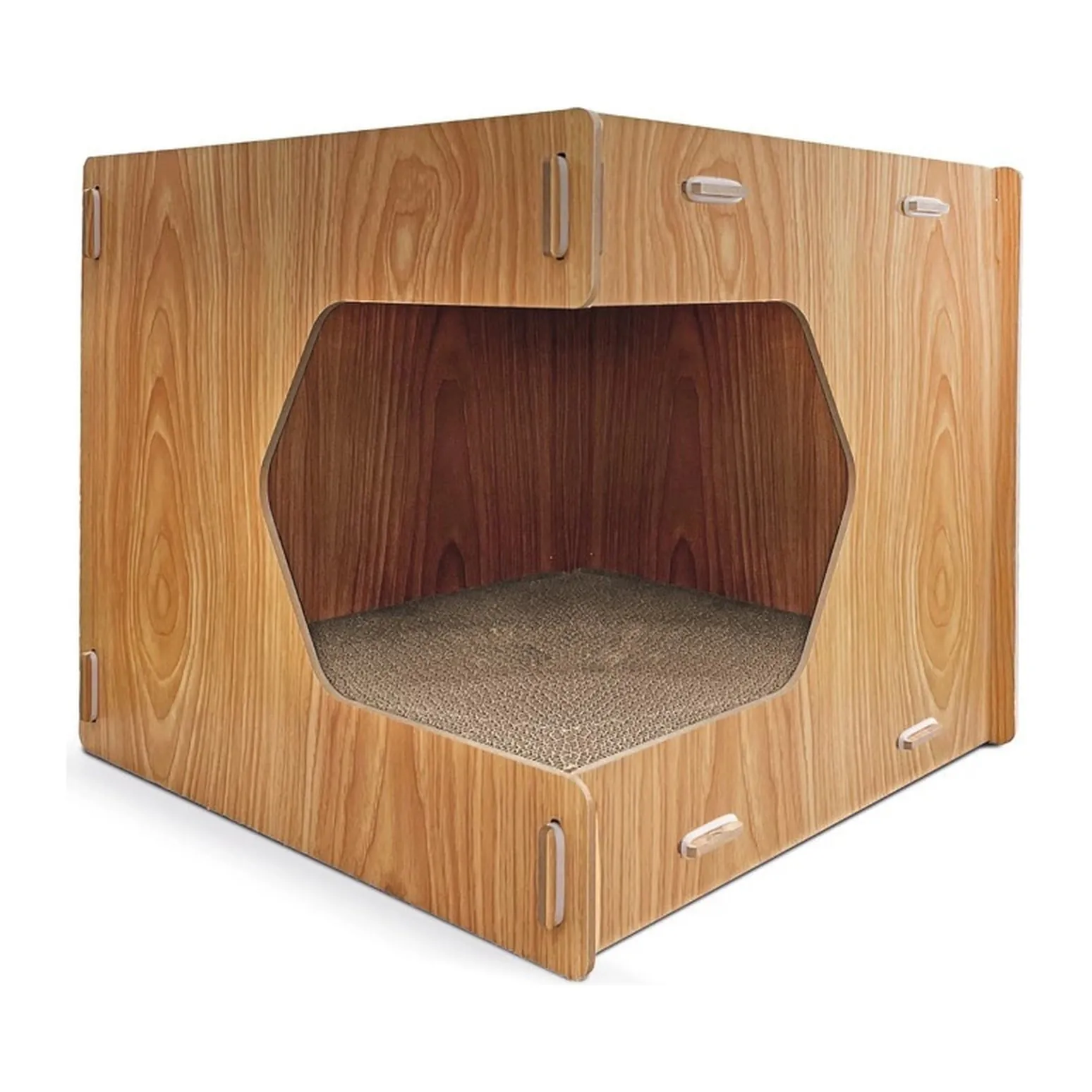 Record Loft, домик-когтеточка из картона и МДФ для кошек, 40×40×35 см
