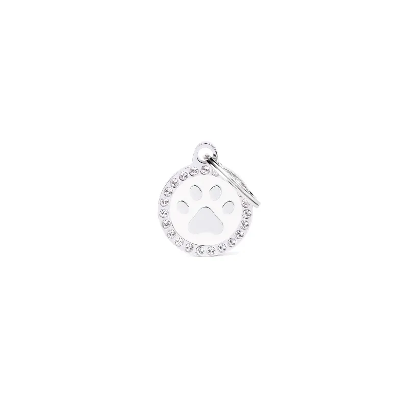 Медальон Small Circle Paw Glam, белый