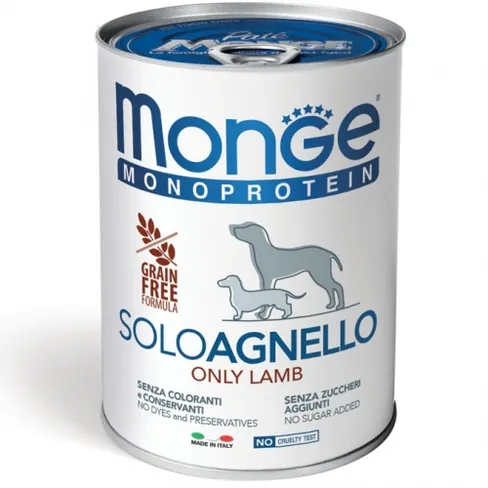 Monge Solo Monoprotein, ягнёнок, паштет, 400 г