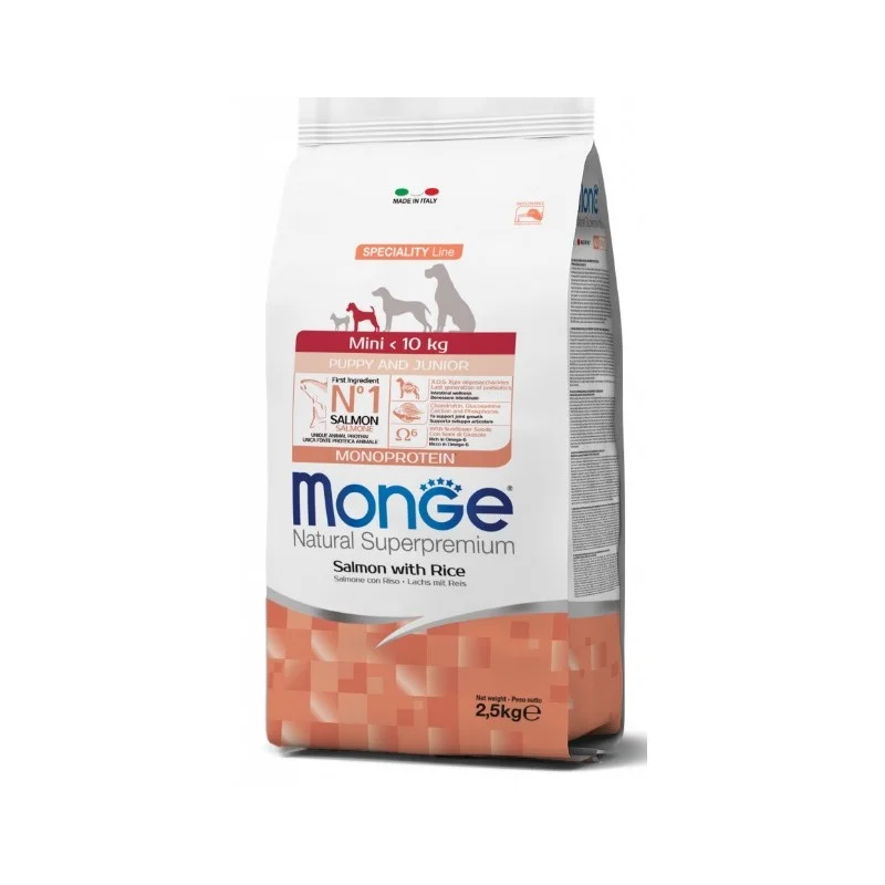 Monge Mini Puppy and Junior Salmon Rice