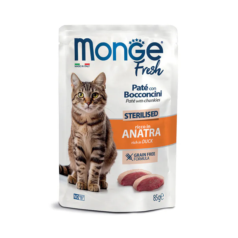 Monge Cat Fresh Sterilised Paté, утка, 85 г