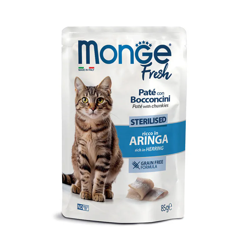 Monge Cat Fresh Sterilised Paté, сельдь, 85 г