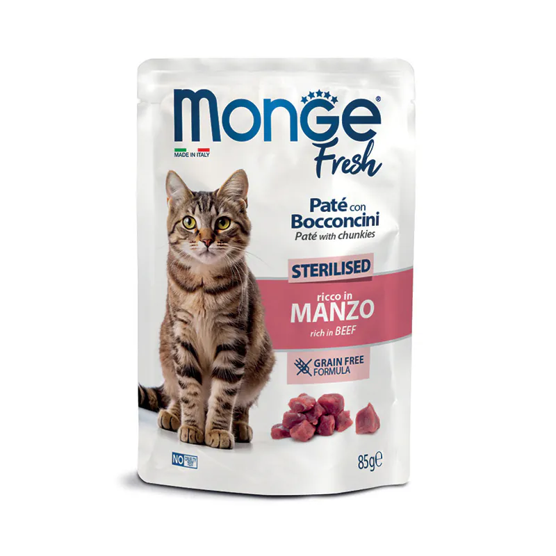 Monge Cat Fresh Sterilised Paté, говядина, 85 г
