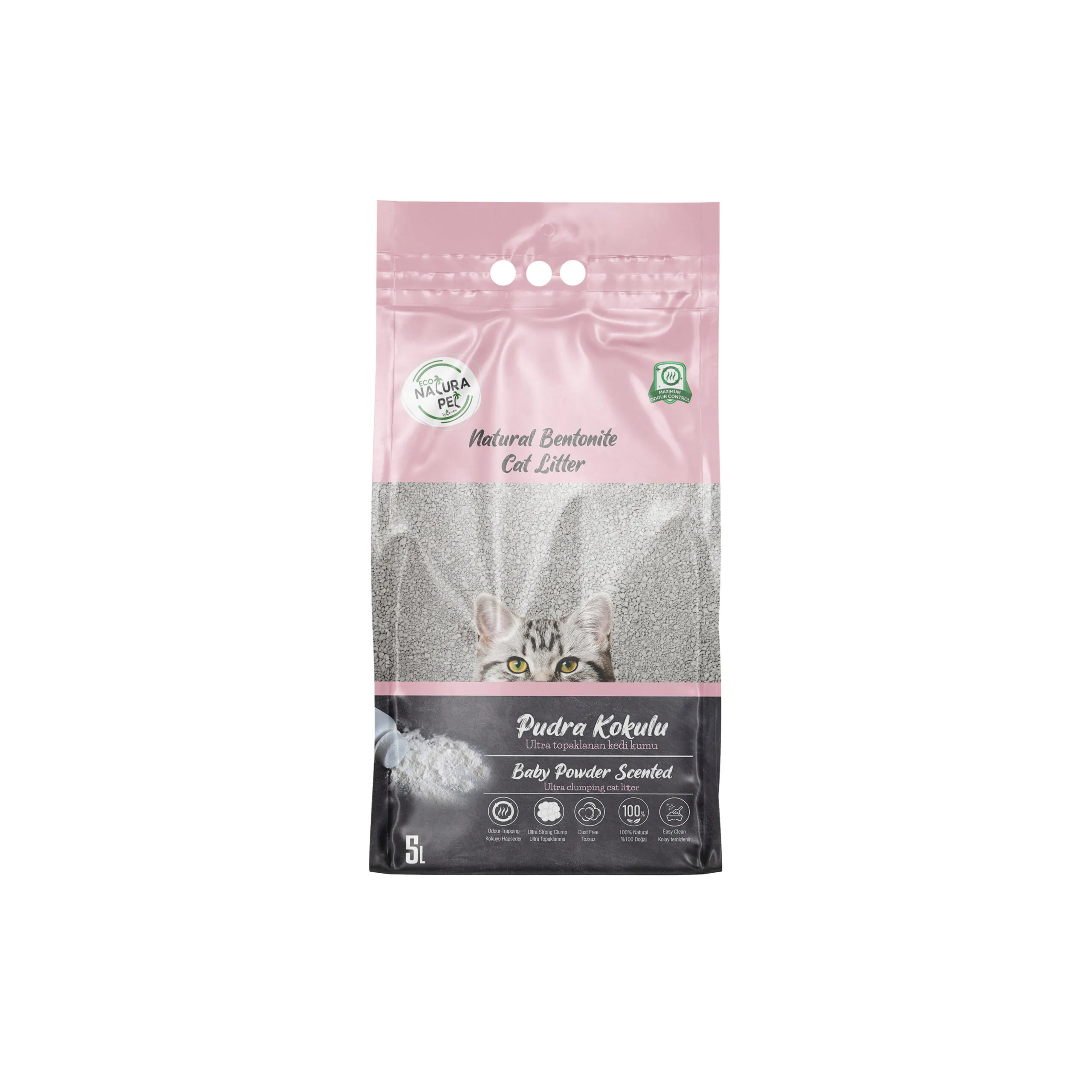 Natura Bentonite Cat Litter Baby Powder 5L