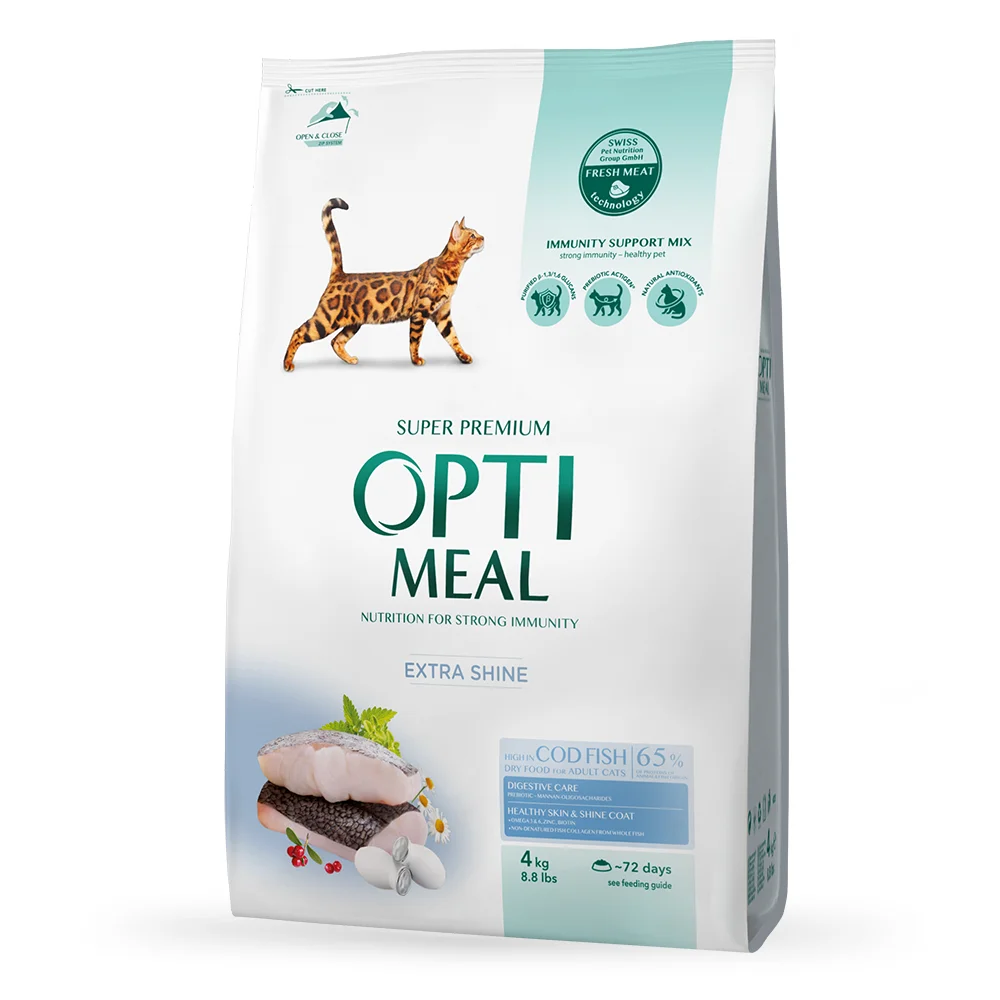 Optimeal Adult для взрослых кошек с треской, 4 кг