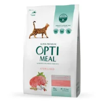Optimeal Sterile для стерилизованных кошек с говядиной и сорго, 4 кг