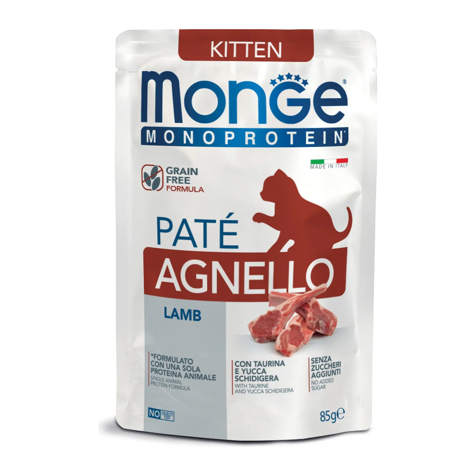 Monge Monoprotein Paté Kitten, ягнёнок, паштет, 85 г
