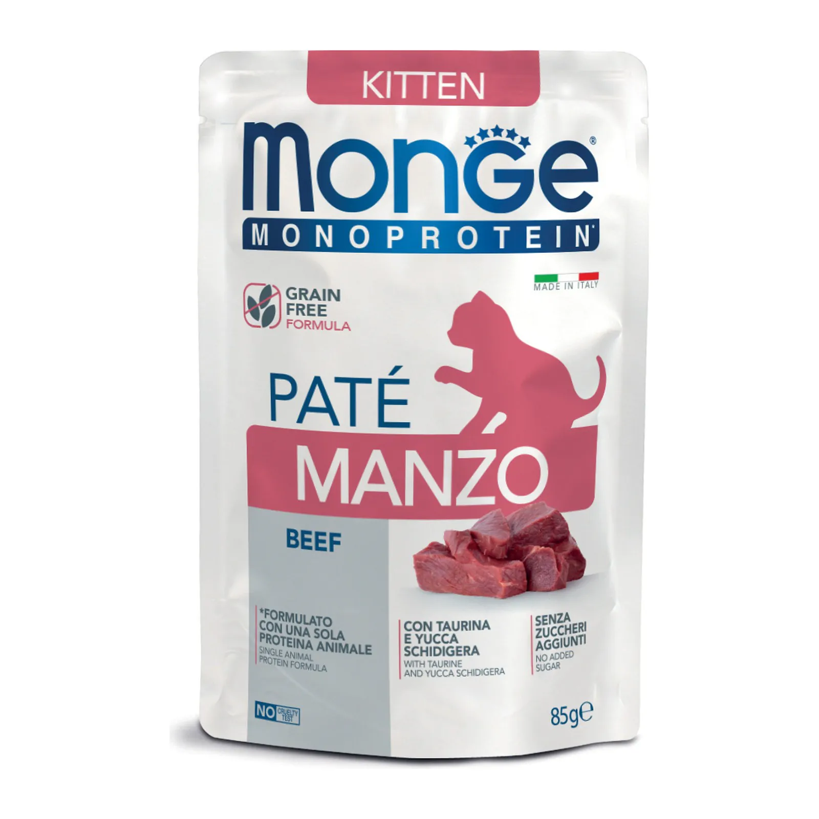 Monge Monoprotein Paté Kitten, говядина, паштет, 85 г