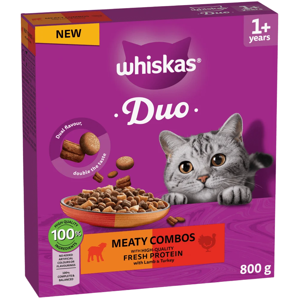Whiskas Adult DUO для взрослых кошек с ягнёнком и индейкой, 1,4 кг