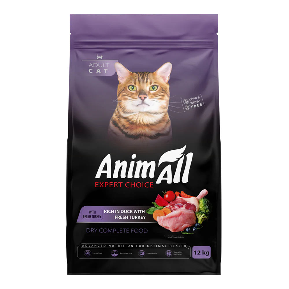 AnimAll Expert Choice Adult Cat, индейка и утка, 12 кг