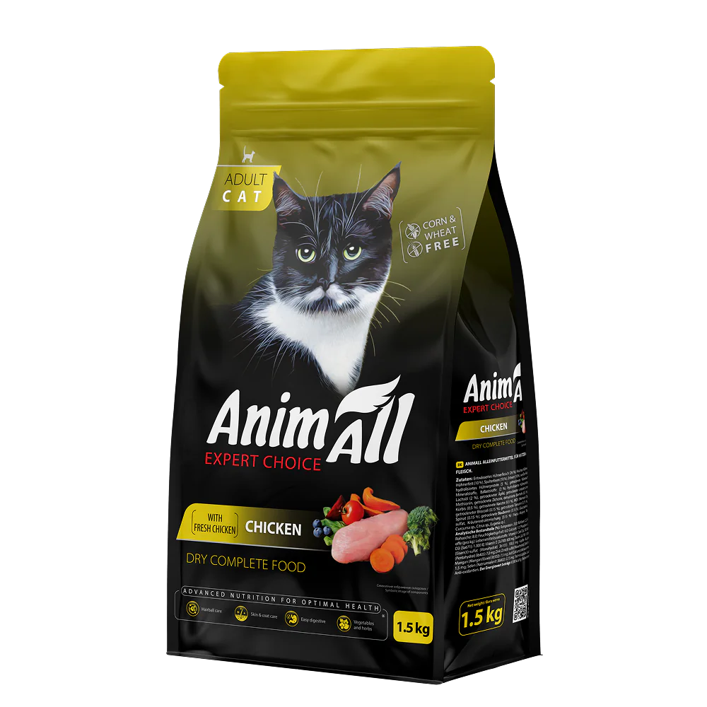 AnimAll Expert Choice Adult Cat, курица, 1,5 кг