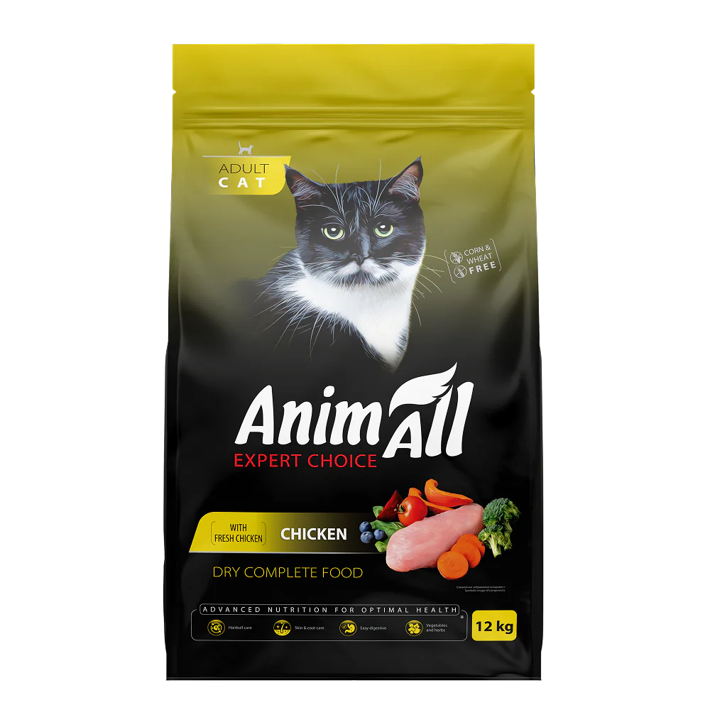 AnimAll Expert Choice Adult Cat, курица, 12 кг