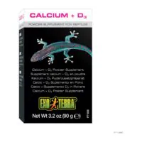 Exo Terra Calcium + D3, supliment pudră de calciu cu vitamina D3 pentru reptile, 90 g