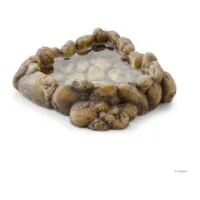 Exo Terra Corner Water Dish Medium, adăpătoare de colț pentru reptile, aspect de pietricele
