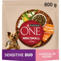 Purina ONE Mini Sensitive Duo, лосось и рис, 800 г