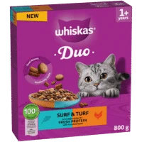 Whiskas Adult DUO для взрослых кошек с тунцом и курицей, 1,4 кг