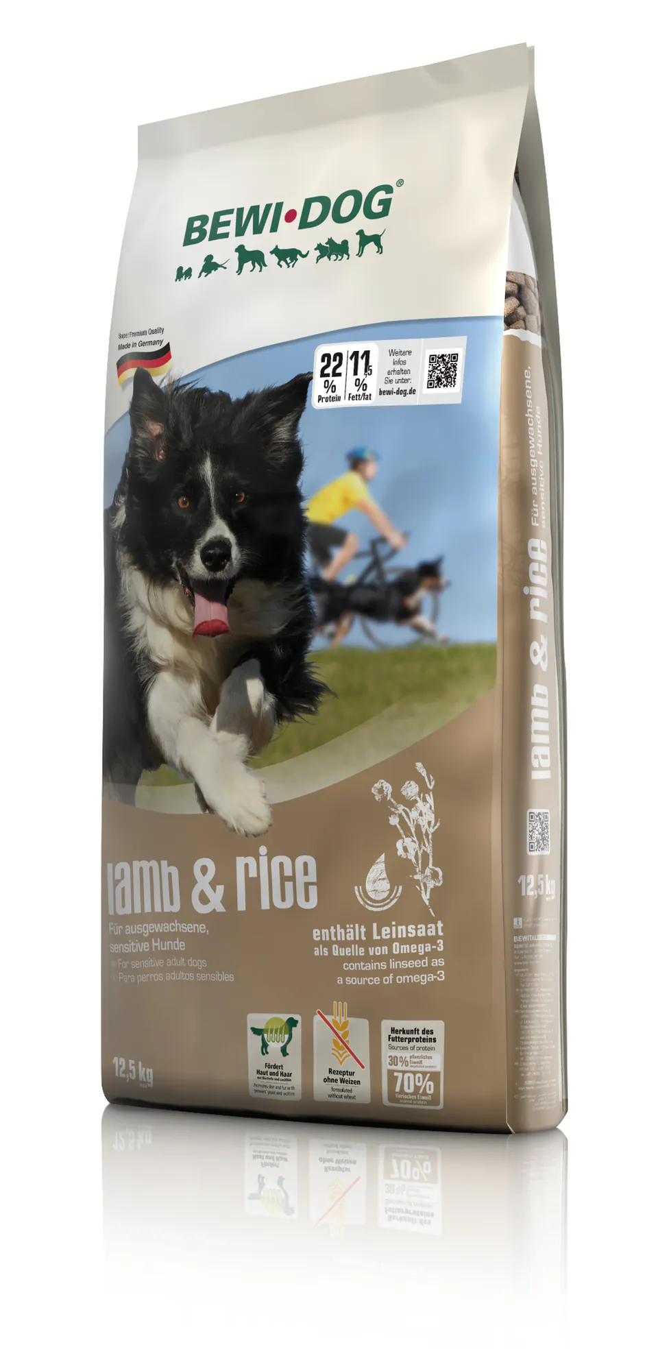 Bewi Dog Sensitive, ягнёнок с рисом, 12,5 кг