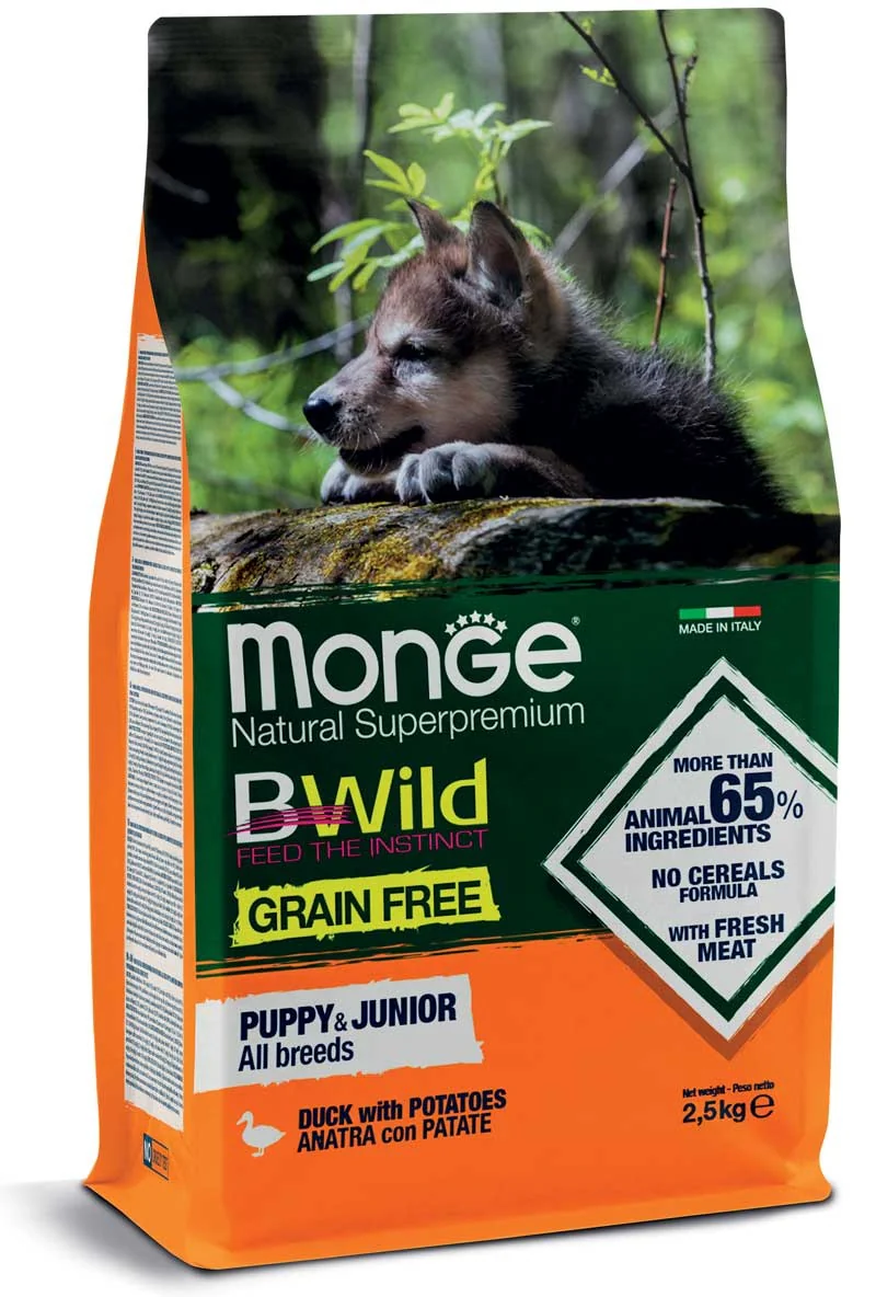 BWild Dog Grain Free Puppy, утка с картофелем, 2,5 кг