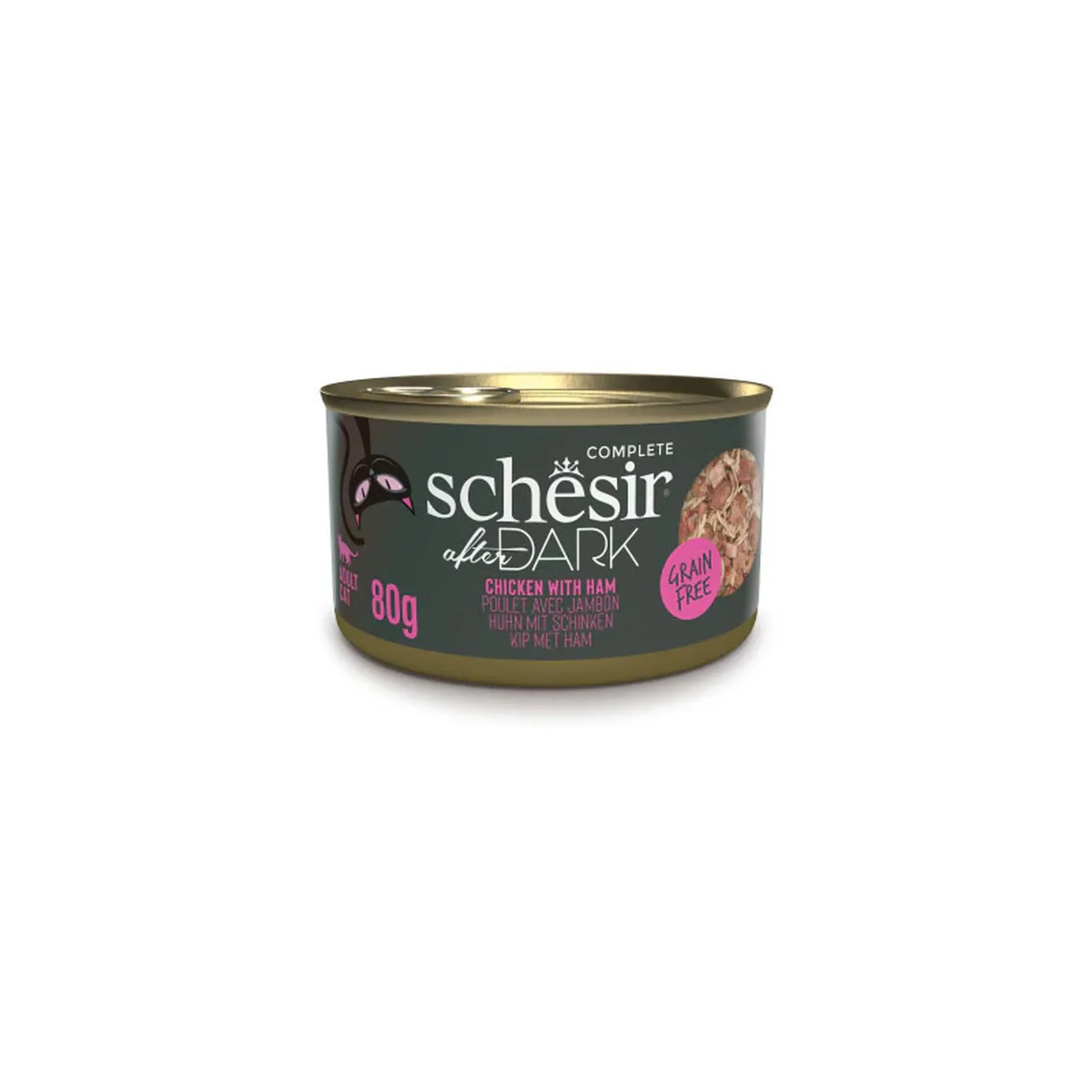 Schesir After Dark, курица с ветчиной, в бульоне, 80 г