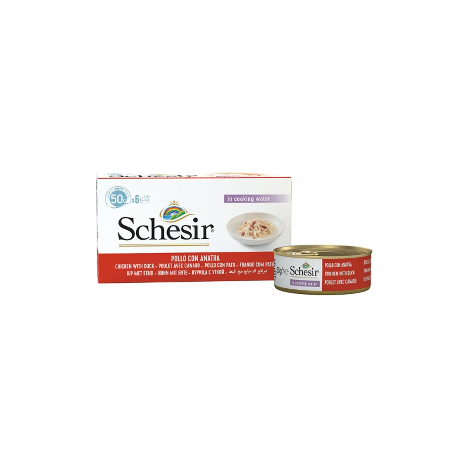 Schesir C&B, курица с уткой, 6×50 г