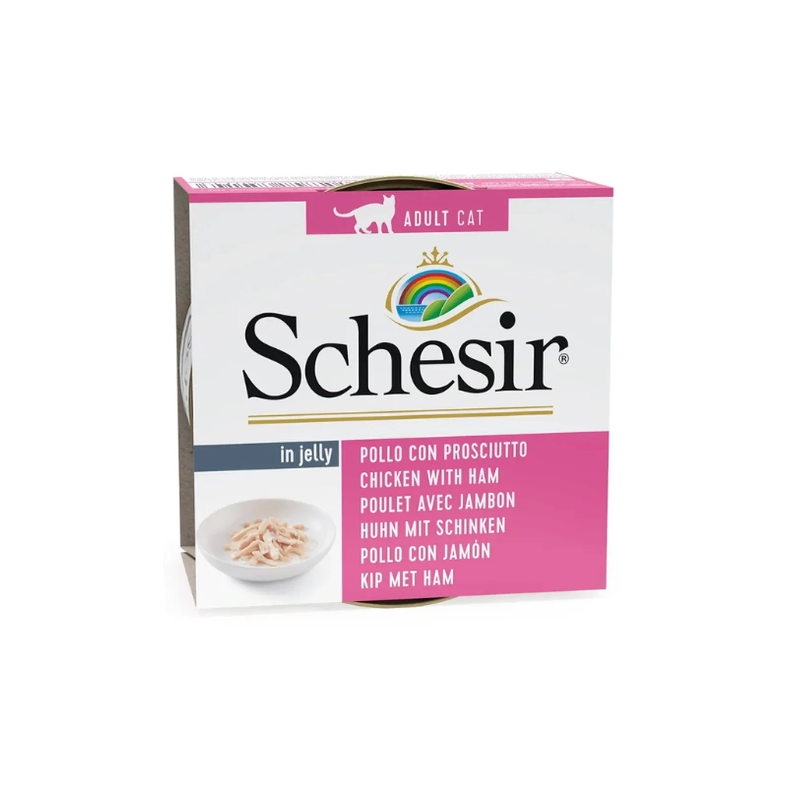 Schesir C&B, курица с ветчиной, в желе, 85 г