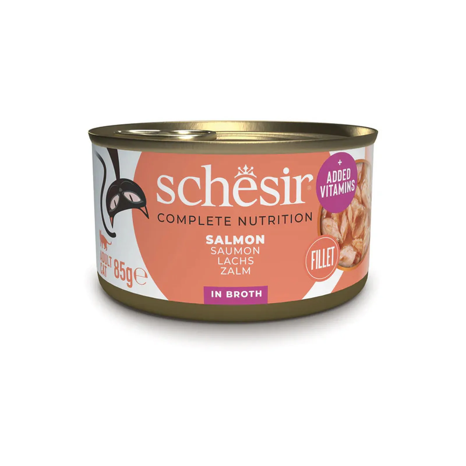 Schesir C&B, лосось, в бульоне, 85 г